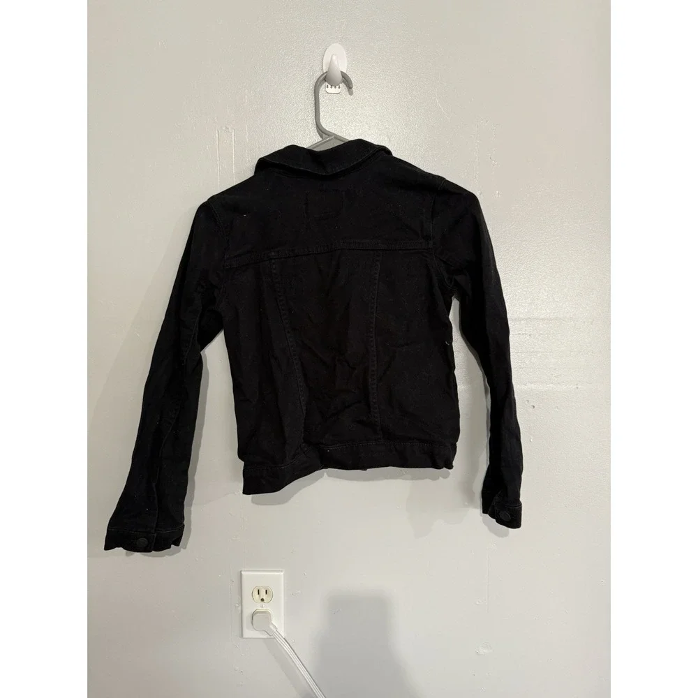 Levi's Kids Black Stretch‎ Denim Trucker Jacket. Sz L 12-13